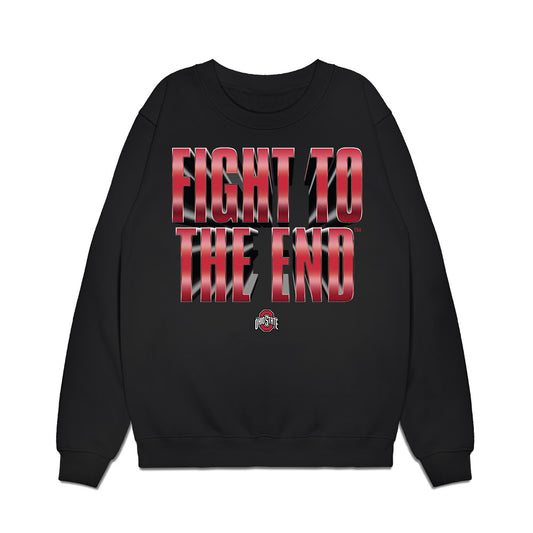 Ohio State - NCAA Football : Jeremiah Smith - Fight to the End Premium Crewneck Sweatshirt-0