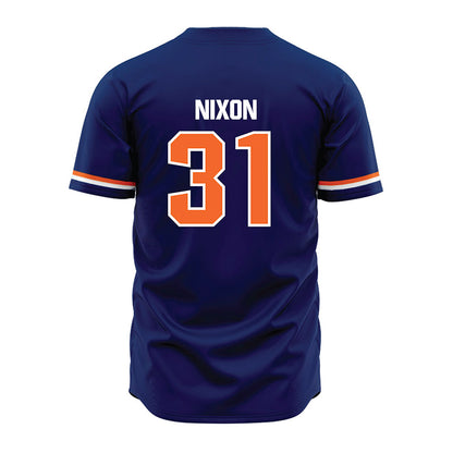 FPU - NCAA Baseball : Joshua Nixon - Blue Jersey-1