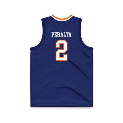 FPU - NCAA Men's Basketball : Isaac Peralta - Blue Basketball Jersey-1
