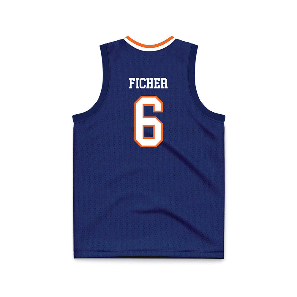 FPU - NCAA Men's Basketball : Malachi Ficher - Blue Basketball Jersey-1