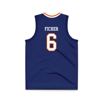 FPU - NCAA Men's Basketball : Malachi Ficher - Blue Basketball Jersey-1