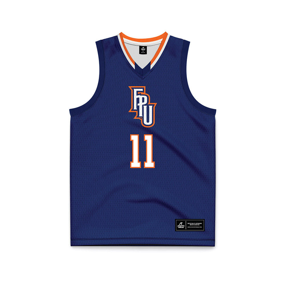 FPU - NCAA Men's Basketball : Loukas Jones - Blue Basketball Jersey-0