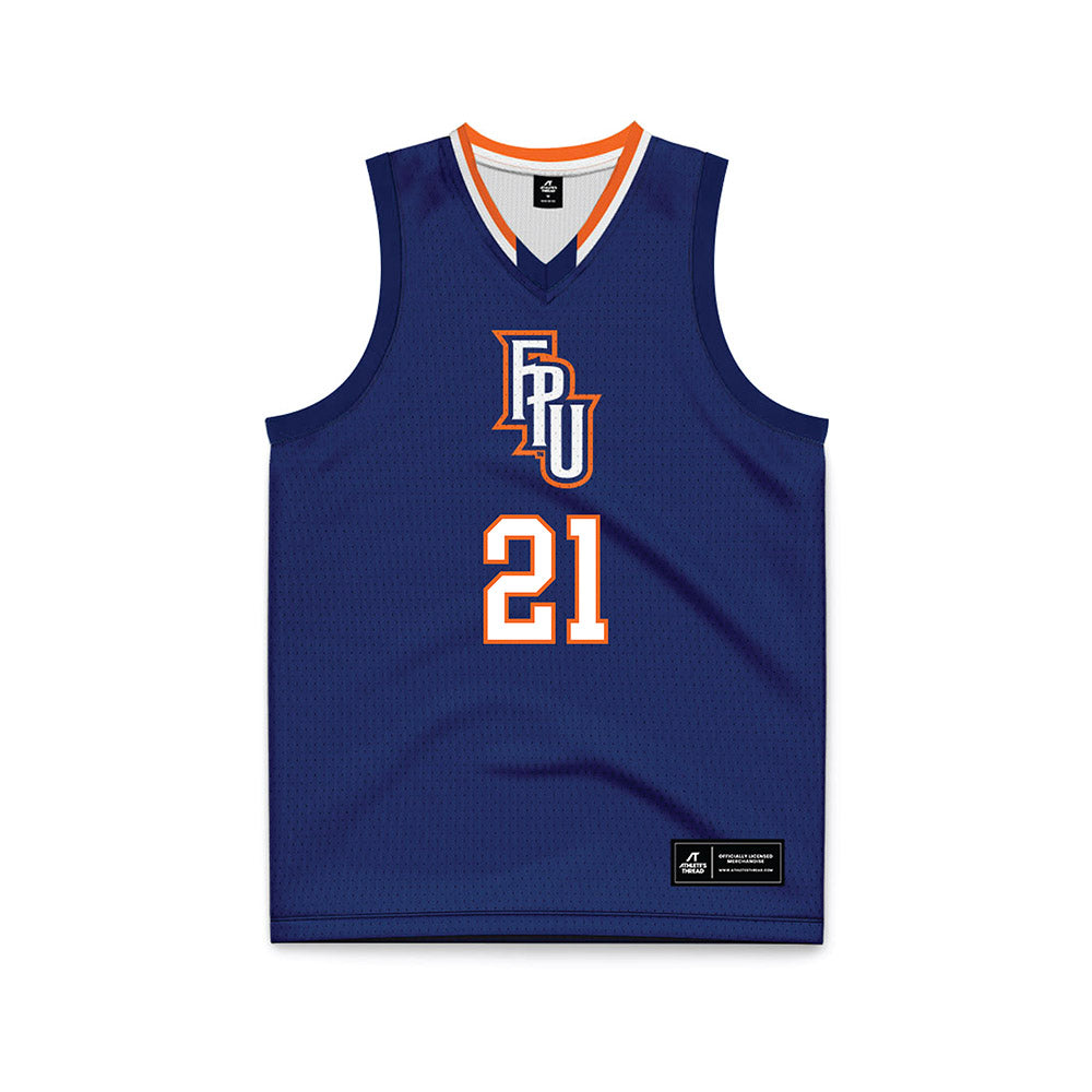 FPU - NCAA Men's Basketball : Gavyn Cirricione - Blue Basketball Jersey-0