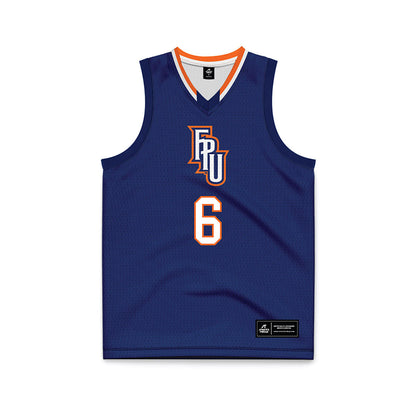 FPU - NCAA Men's Basketball : Malachi Ficher - Blue Basketball Jersey-0