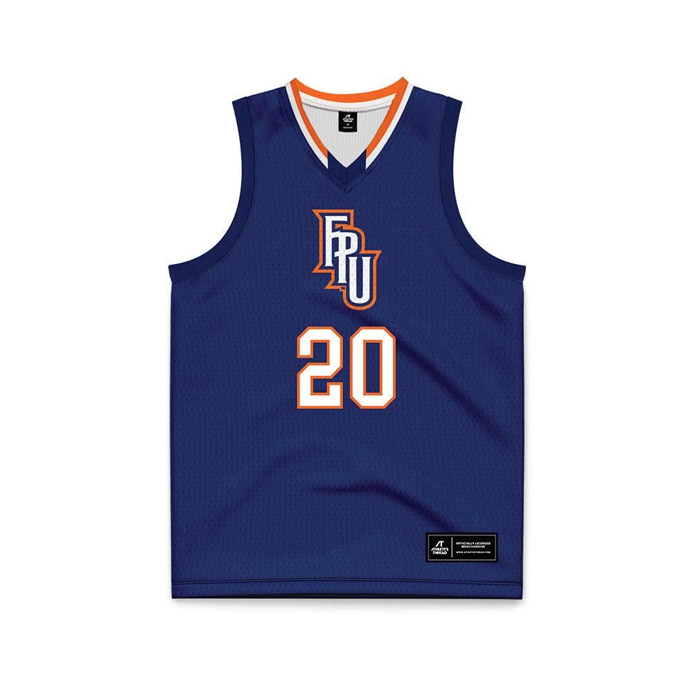 FPU - NCAA Men's Basketball : Arman Arisian - Blue Basketball Jersey-0