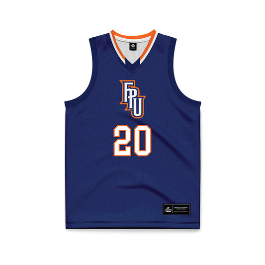 FPU - NCAA Men's Basketball : Arman Arisian - Blue Basketball Jersey-0