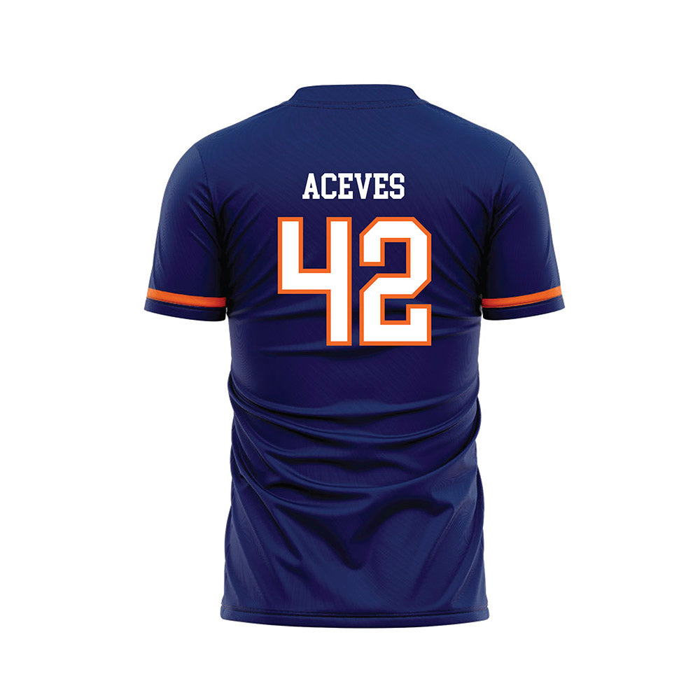 FPU - NCAA Men's Soccer : Diego Aceves - Blue Soccer Jersey-1