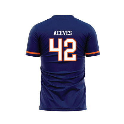 FPU - NCAA Men's Soccer : Diego Aceves - Blue Soccer Jersey-1