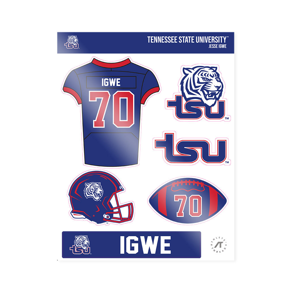 TN State - NCAA Football : Jesse Igwe - Sticker Sheet-0