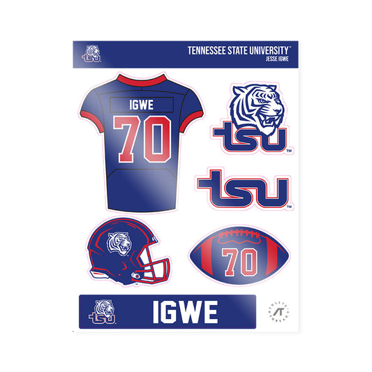 TN State - NCAA Football : Jesse Igwe - Sticker Sheet-0