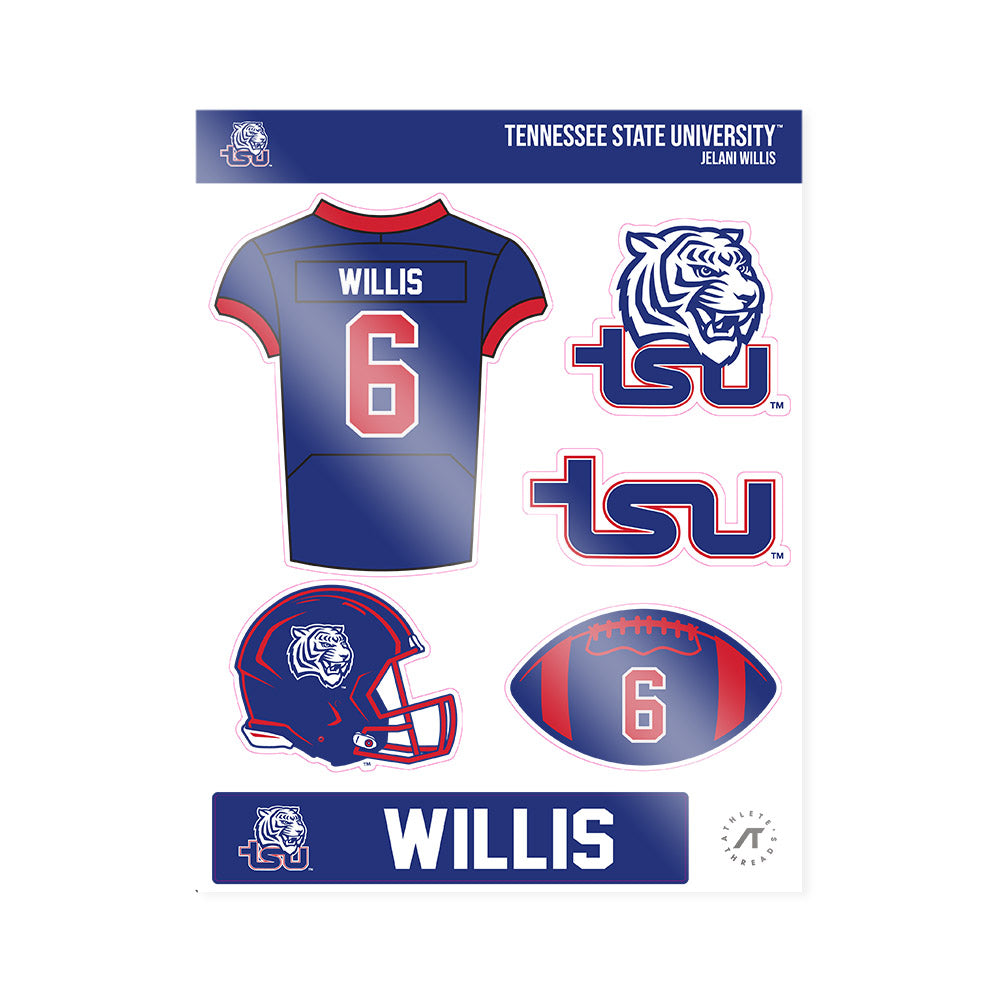 TN State - NCAA Football : Jelani Willis - Sticker Sheet-0