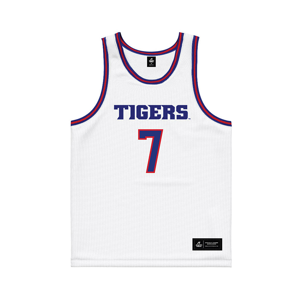 TN State - NCAA Men's Basketball : Jabrion Spikes - White Basketball Jersey-0