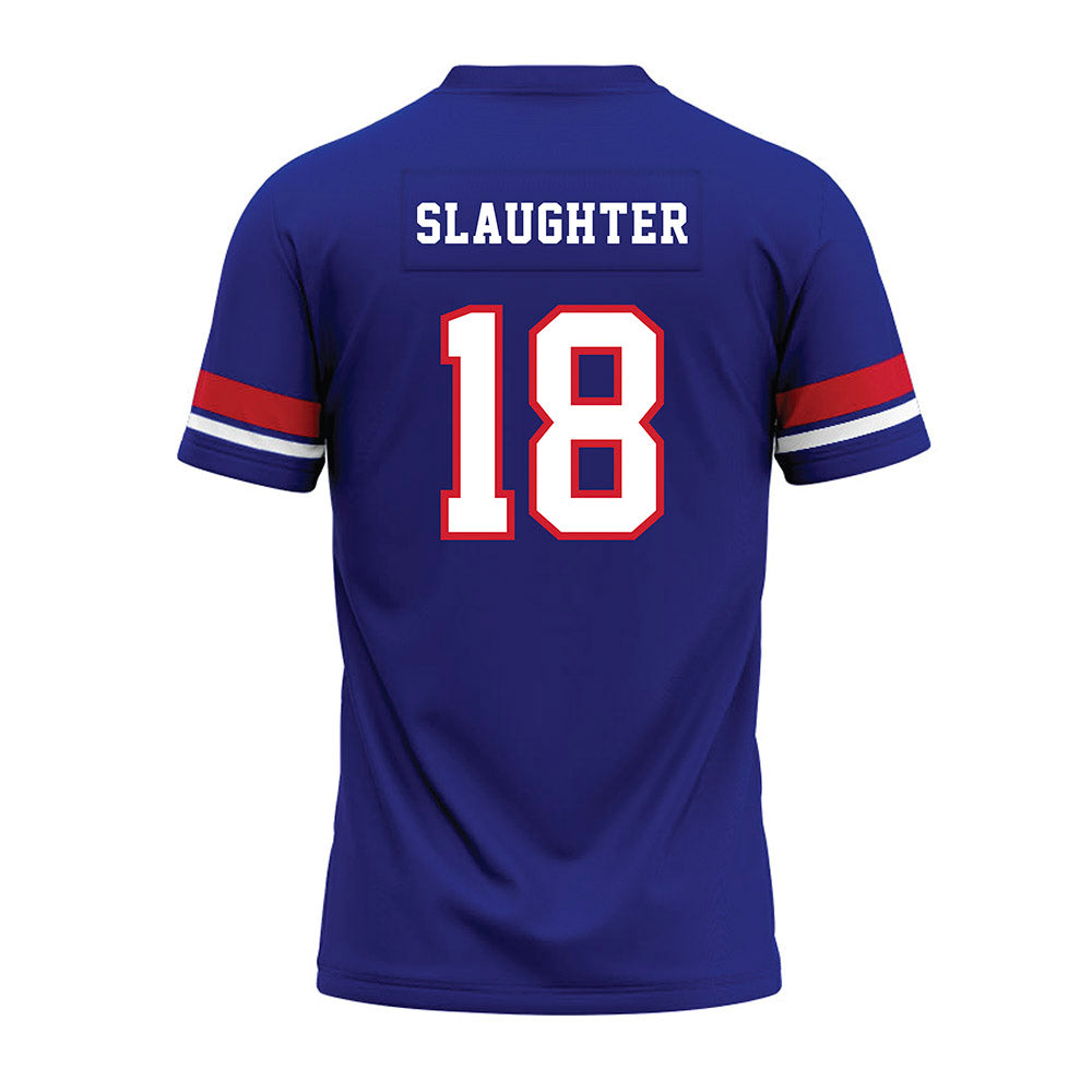TN State - NCAA Football : Devaughn Slaughter - Blue Premium Football Jersey-1