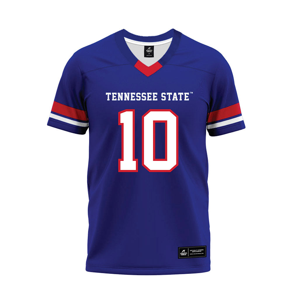 TN State - NCAA Football : Syncere Safeeullah - Blue Premium Football Jersey-0
