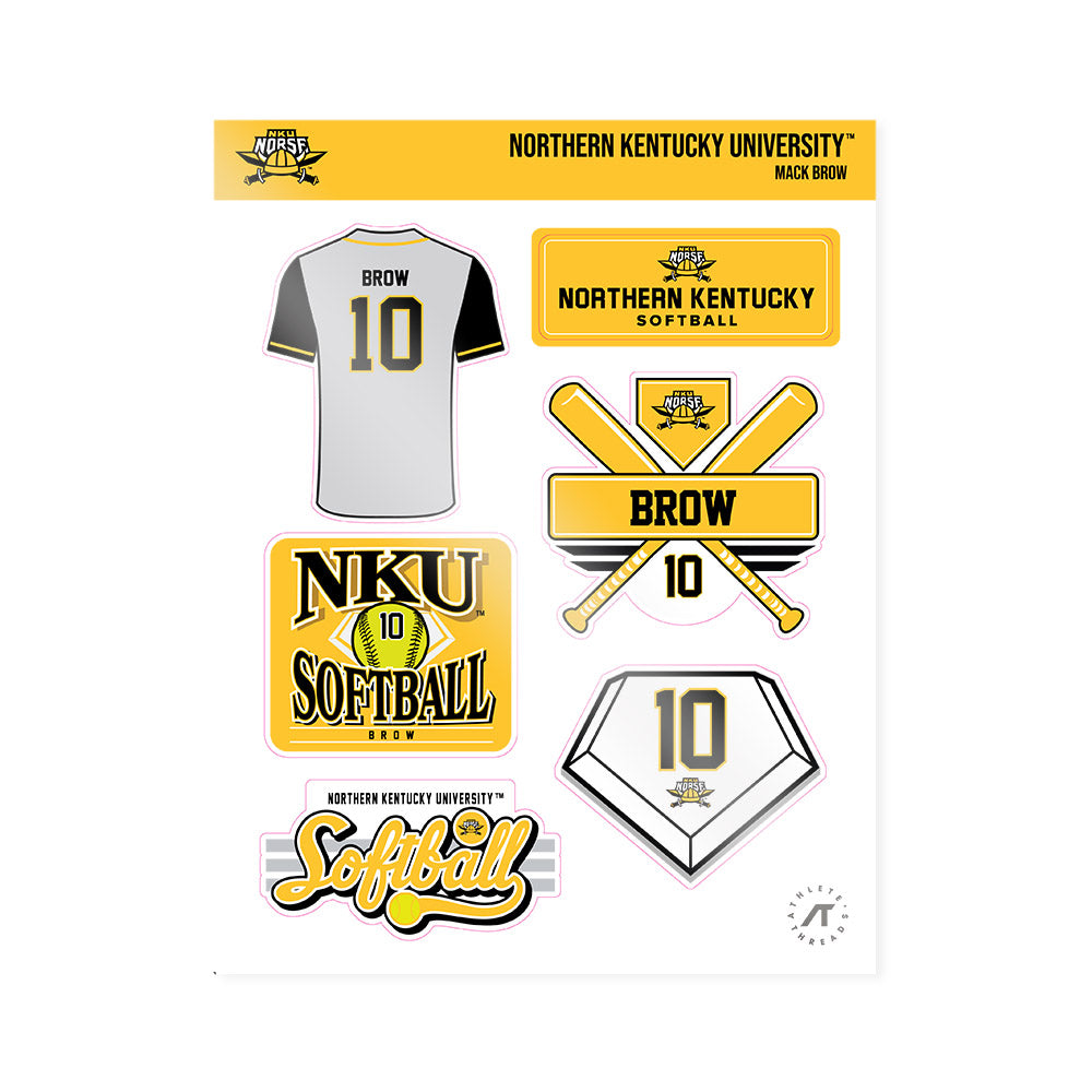 NKU - NCAA Softball : Mack Brow - Sticker Sheet-0