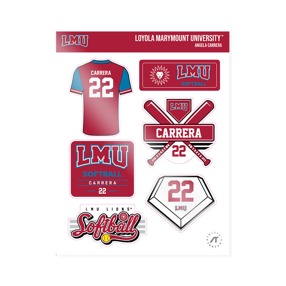 LMU - NCAA Softball : Angela Carrera - Sticker Sheet-0