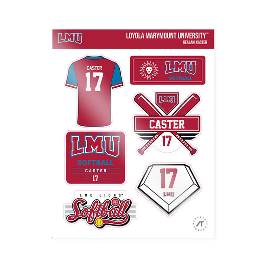 LMU - NCAA Softball : Kealani Caster - Sticker Sheet-0
