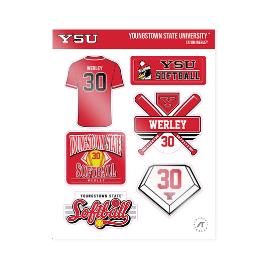 Youngstown State - NCAA Softball : Tatum Werley - Sticker Sheet-0