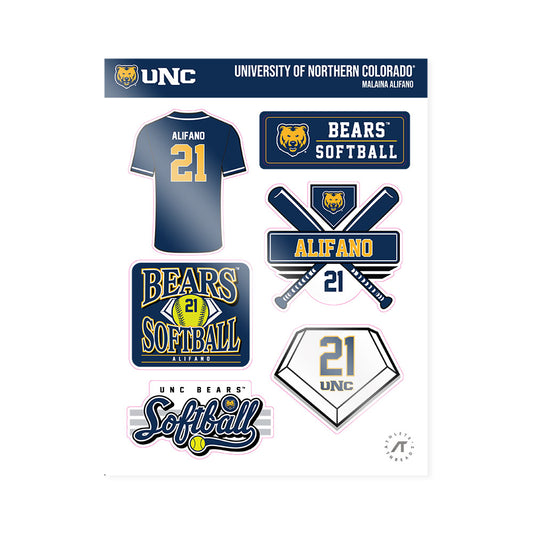 UNCO - NCAA Softball : Malaina Alifano - Sticker Sheet-0