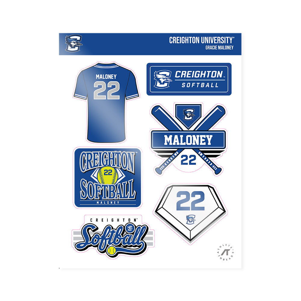 Creighton - NCAA Softball : Gracie Maloney - Sticker Sheet-0