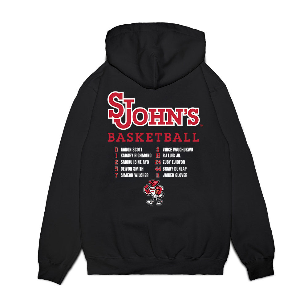 St. Johns - NCAA Men's Basketball : Roster Shirt Premium Hooded Sweatshirt-1