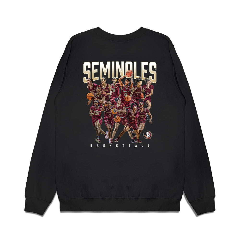 FSU - NCAA Women's Basketball : Team Collage Premium Crewneck Sweatshirt-1