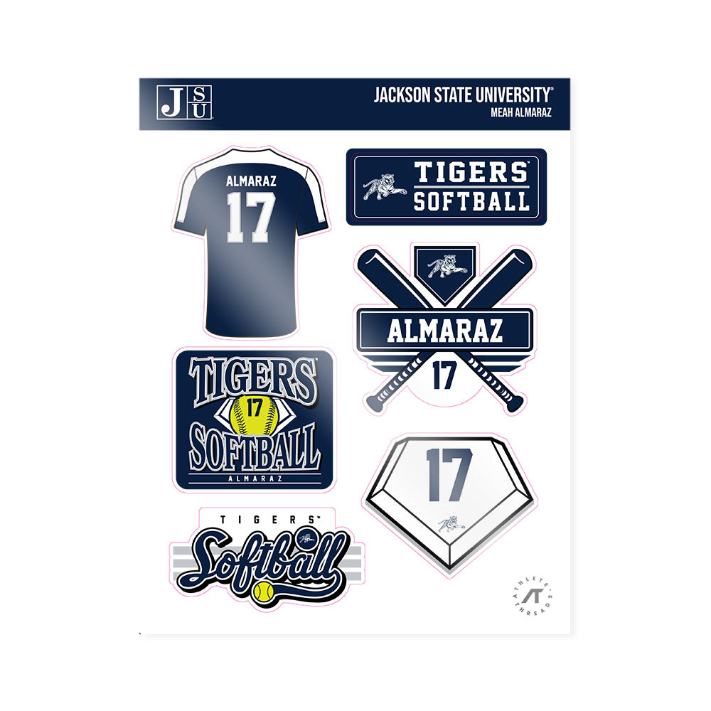 Jackson State - NCAA Softball : Meah Almaraz - Sticker Sheet-0