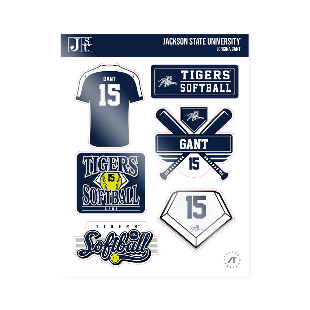 Jackson State - NCAA Softball : Jorgina Gant - Sticker Sheet-0