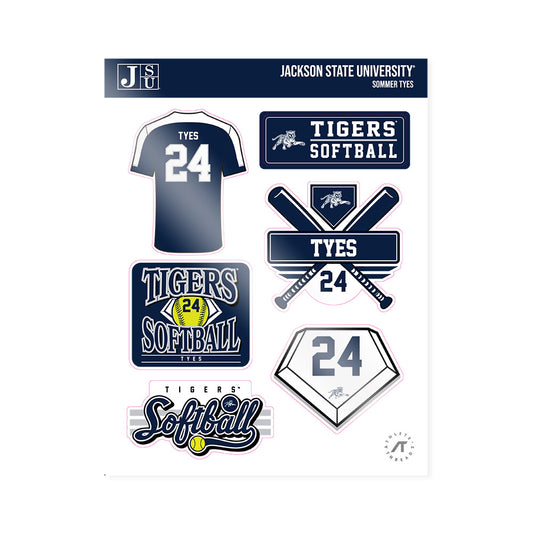 Jackson State - NCAA Softball : Sommer Tyes - Sticker Sheet-0