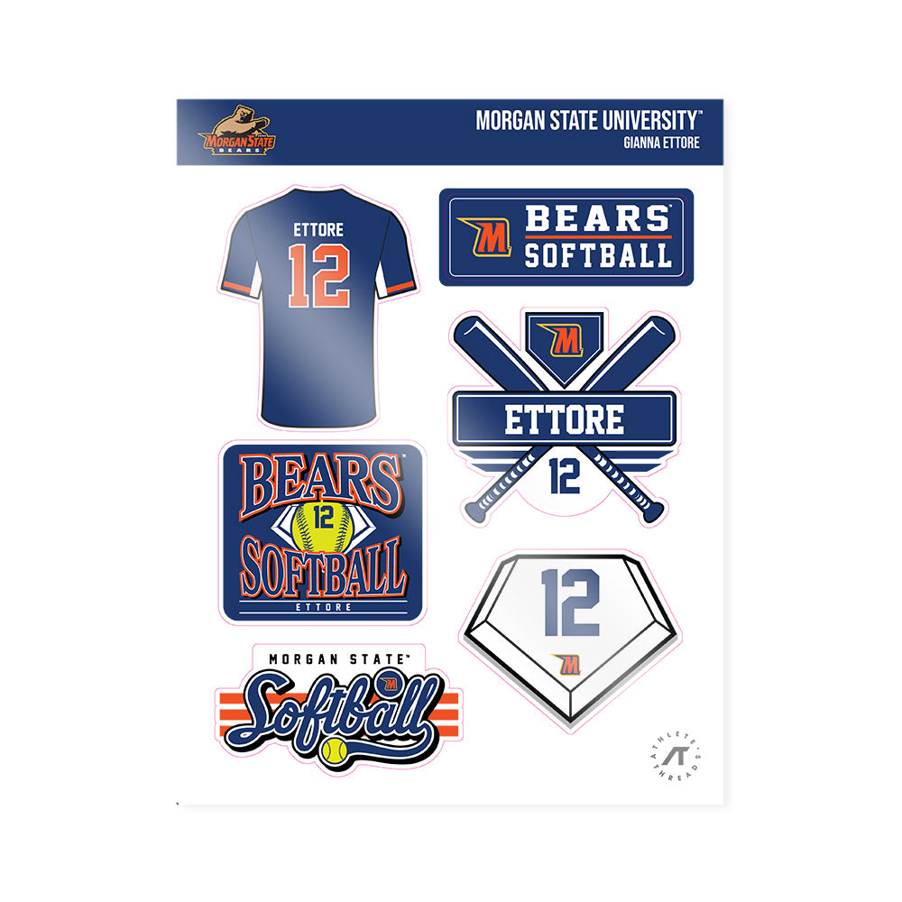 Morgan State - NCAA Softball : Gianna Ettore - Sticker Sheet-0