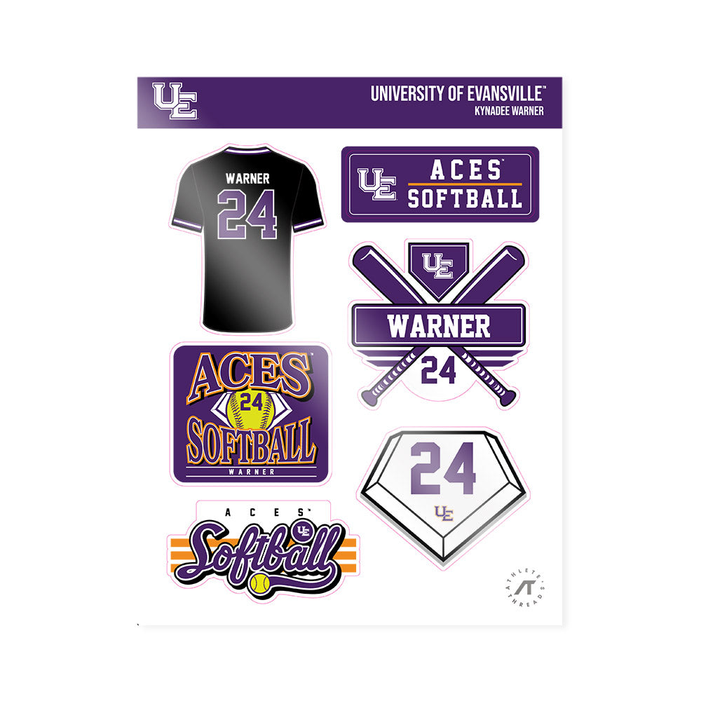 Evansville - NCAA Softball : Kynadee Warner - Sticker Sheet-0