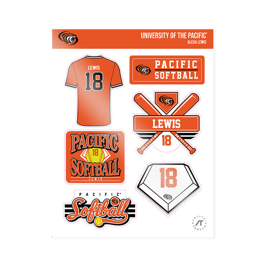 Pacific - NCAA Softball : Alexa Lewis - Sticker Sheet-0