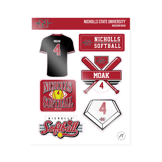 Nicholls State - NCAA Softball : Madison Moak - Sticker Sheet-0