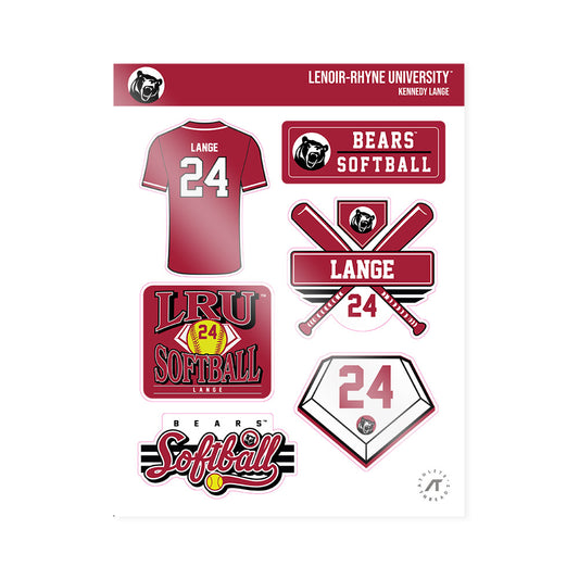 Lenoir Rhyne - NCAA Softball : Kennedy Lange - Sticker Sheet-0