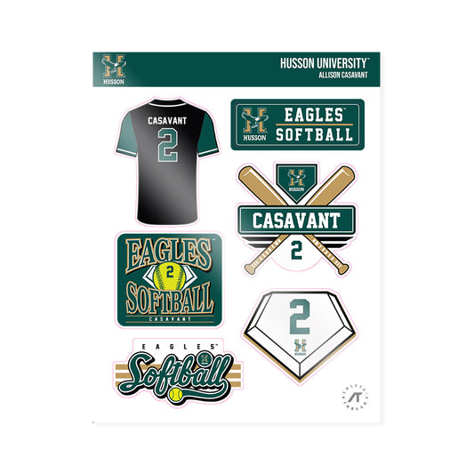 Husson - NCAA Softball : Allison Casavant - Sticker Sheet-0