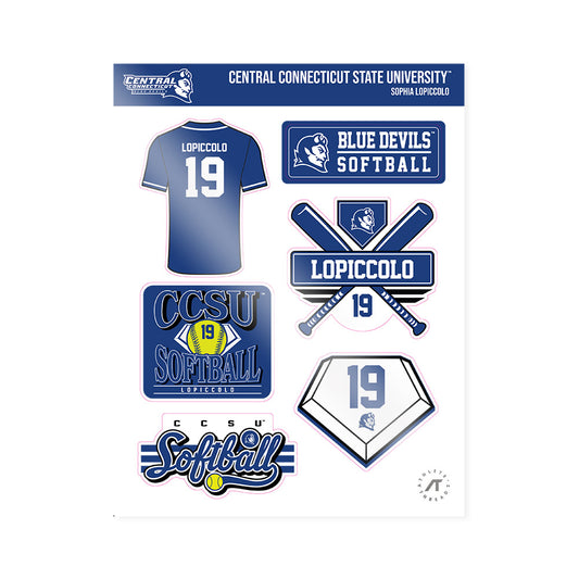 CCSU - NCAA Softball : Sophia Lopiccolo - Sticker Sheet-0