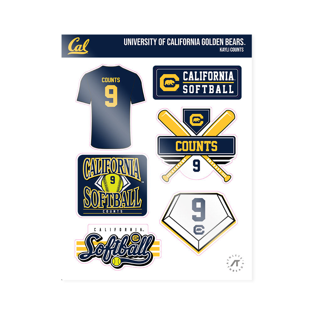 UC Berkeley - NCAA Softball : Kayli Counts - Sticker Sheet-0