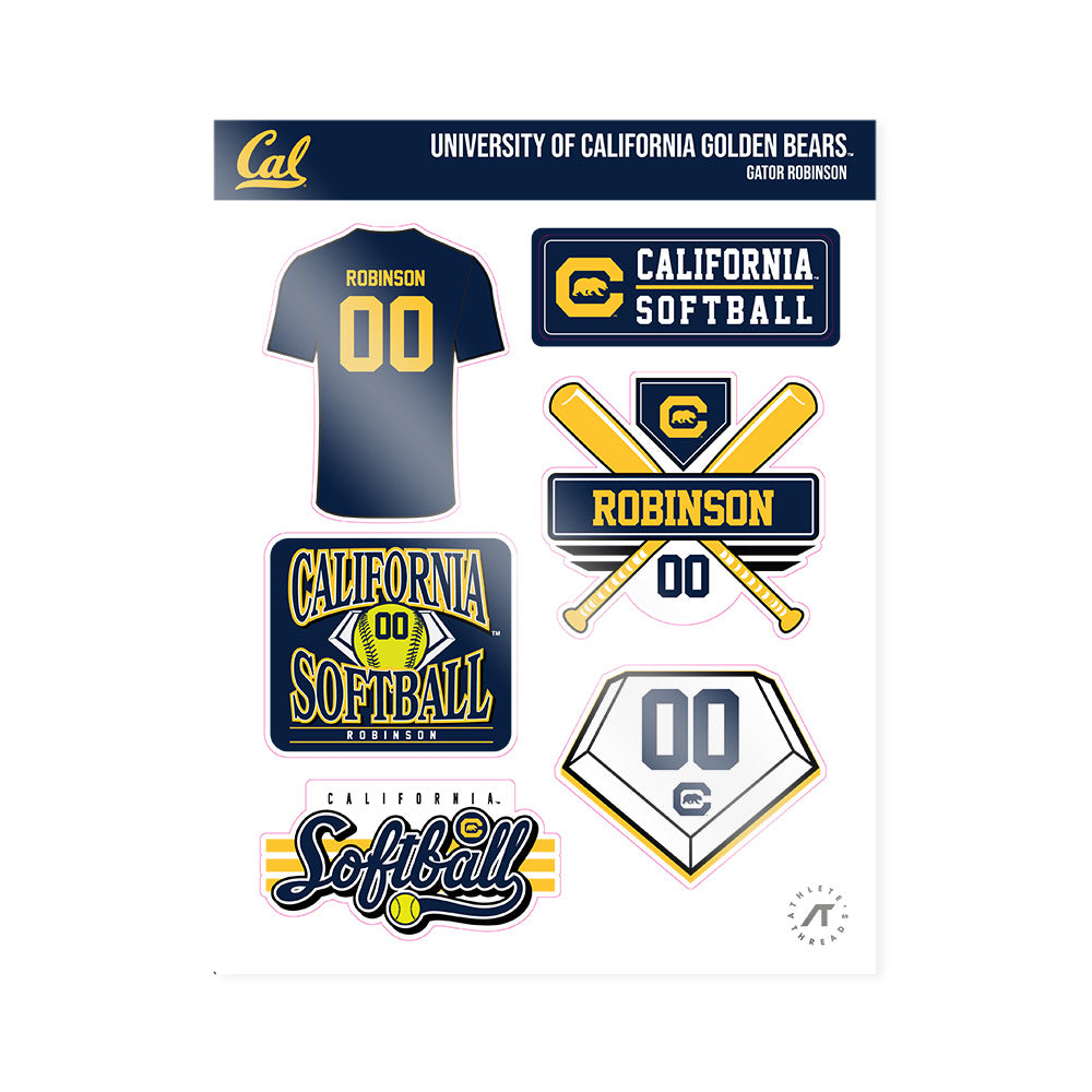UC Berkeley - NCAA Softball : Gator Robinson - Sticker Sheet-0