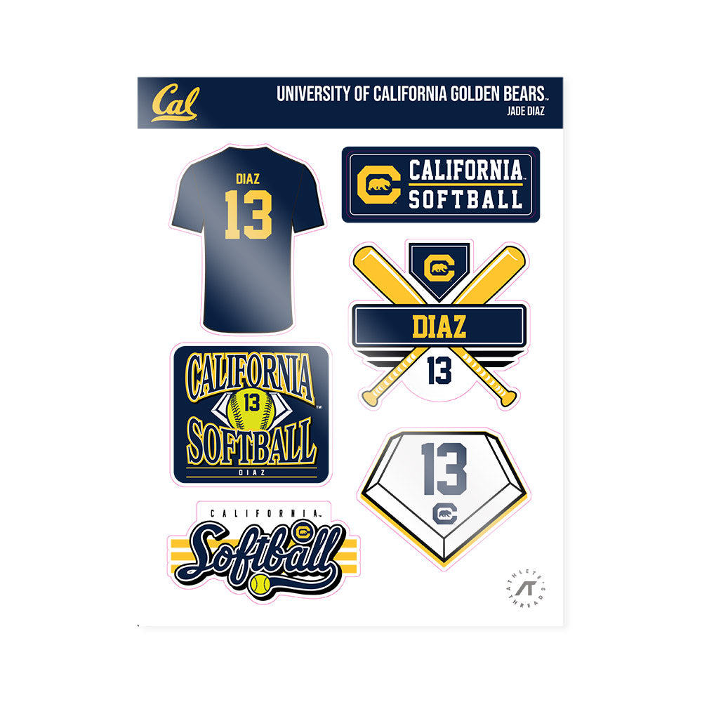 UC Berkeley - NCAA Softball : Jade Diaz - Sticker Sheet-0