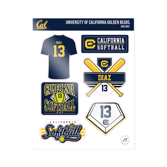 UC Berkeley - NCAA Softball : Jade Diaz - Sticker Sheet-0