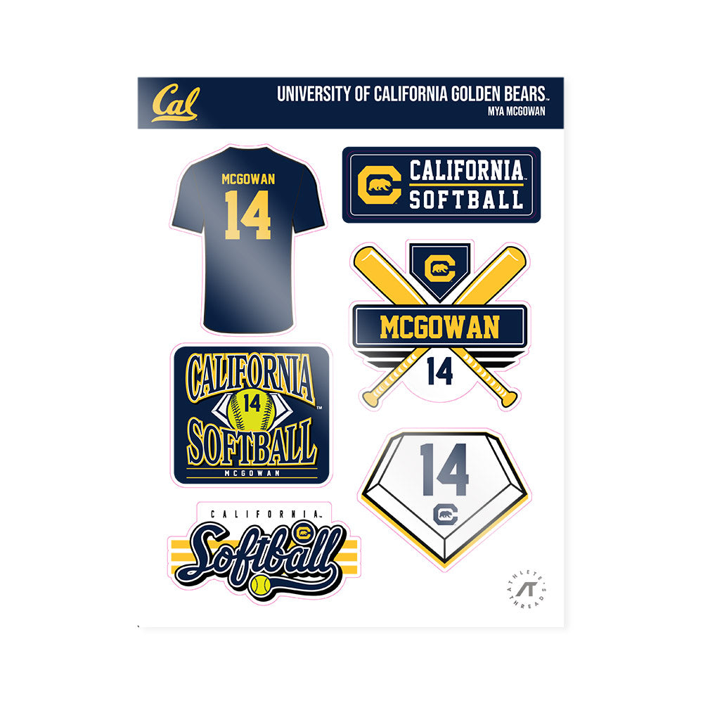 UC Berkeley - NCAA Softball : Mya McGowan - Sticker Sheet-0