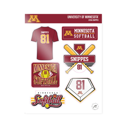 Minnesota - NCAA Softball : Jessa Snippes - Sticker Sheet-0