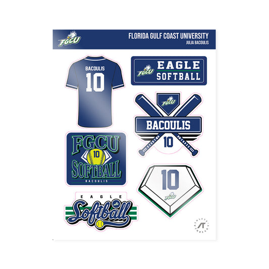 FGCU - NCAA Softball : Julia Bacoulis - Sticker Sheet-0