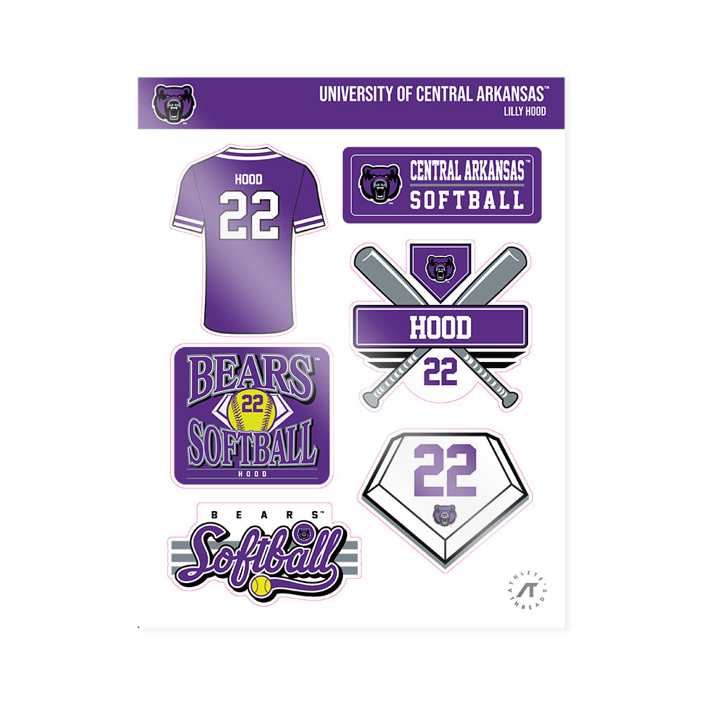 Central Arkansas - NCAA Softball : Lilly Hood - Sticker Sheet-0