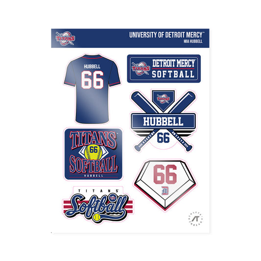 Detroit Mercy - NCAA Softball : Mia Hubbell - Sticker Sheet-0