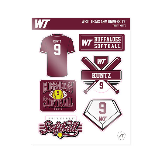 WTAMU - NCAA Softball : Trinity Kuntz - Sticker Sheet-0