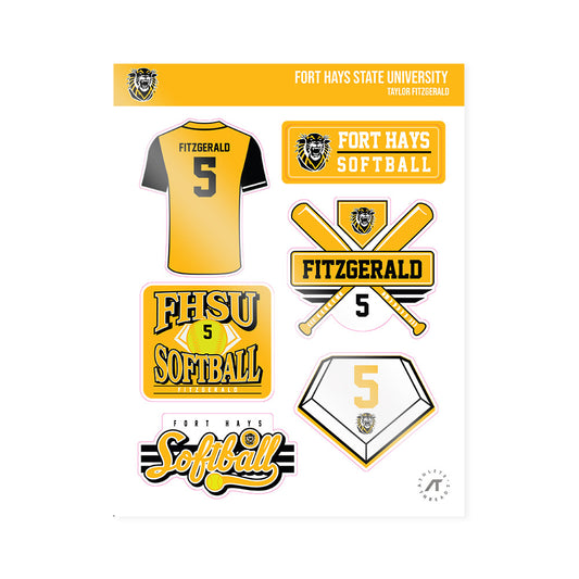 FHSU - NCAA Softball : Taylor Fitzgerald - Sticker Sheet-0
