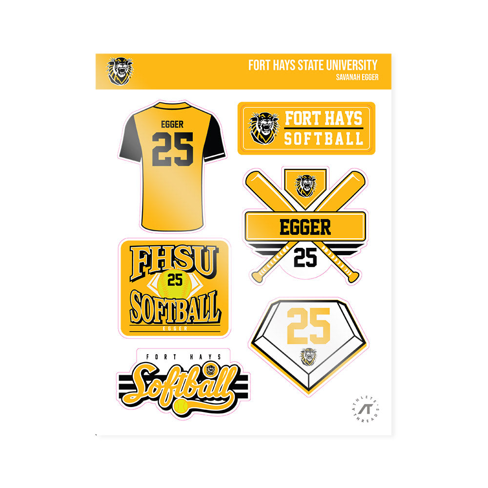FHSU - NCAA Softball : Savanah Egger - Sticker Sheet-0