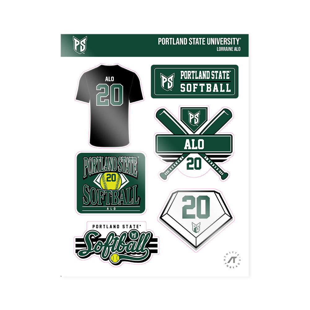 Portland State - NCAA Softball : Lorraine Alo - Sticker Sheet-0