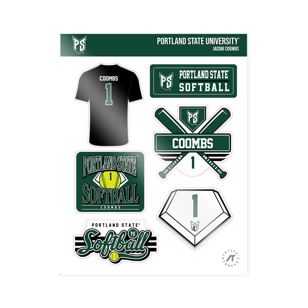 Portland State - NCAA Softball : Jacobi Coombs - Sticker Sheet-0